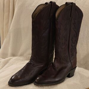 Women's Dan Post Dark Brown Leather Tall Western Cowboy Boots, Size 8
